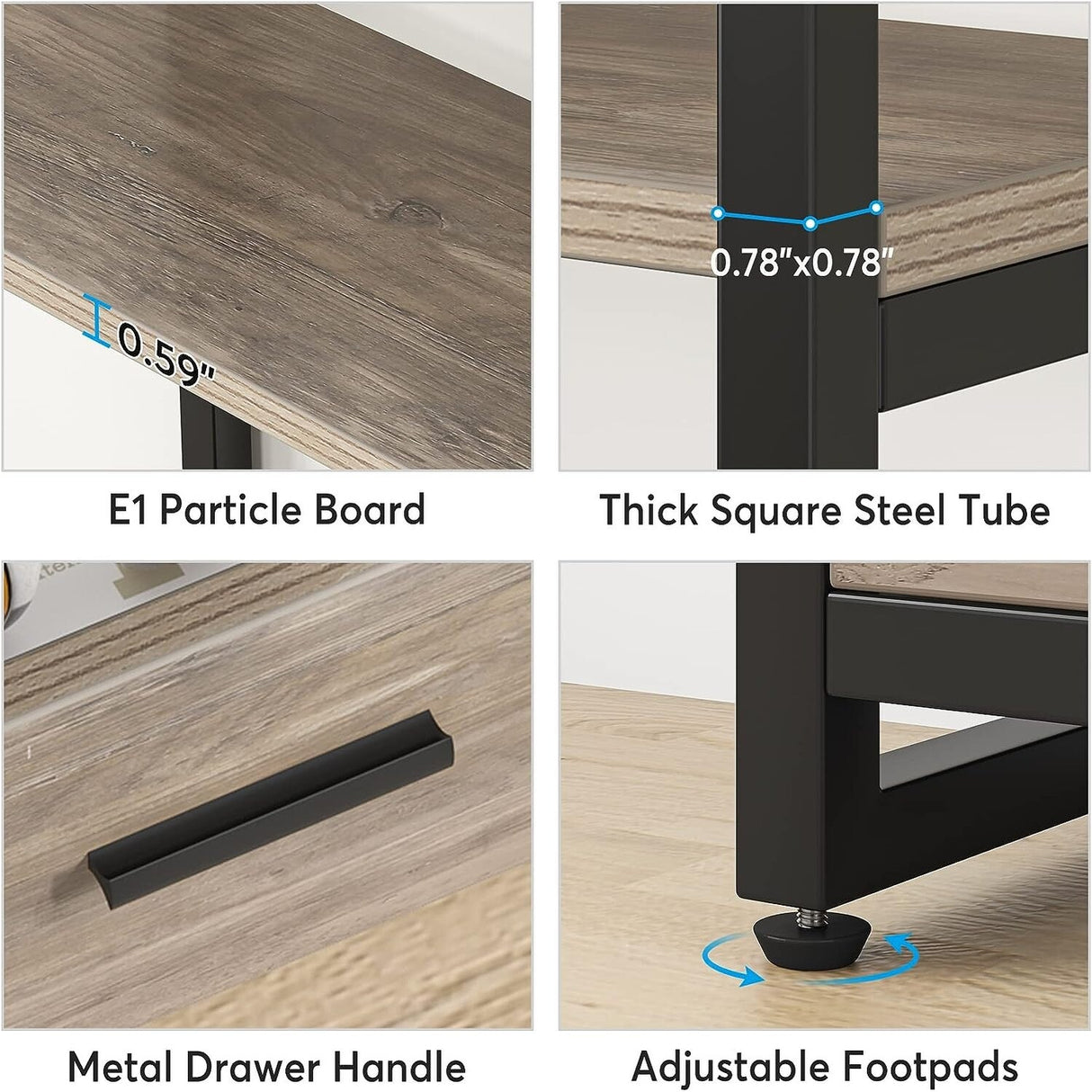 5-Tier Bookshelf, 70.9" Wooden Bookcase with 4 Storage Drawers
