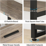 5-Tier Bookshelf, 70.9" Wooden Bookcase with 4 Storage Drawers