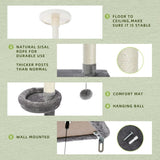 5-Tier Floor to Ceiling Cat Tree Height(95-107 Inches) Adjustable