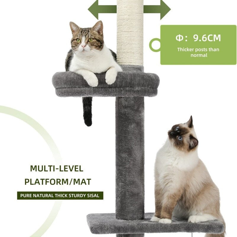 5-Tier Floor to Ceiling Cat Tree Height(95-107 Inches) Adjustable