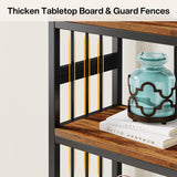 5-Tier Tall Bookshelf, 74.8-Inch Bookshelf, Industrial Curved Freestanding Display Shelf