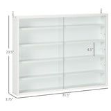 5-Tier Wall-Mounted Glass Display Cabinet with Adjustable Shelves