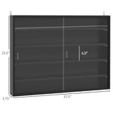 5-Tier Wall-Mounted Glass Display Cabinet with Adjustable Shelves