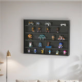 5-Tier Wall-Mounted Glass Display Cabinet with Adjustable Shelves