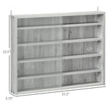 5-Tier Wall-Mounted Glass Display Cabinet with Adjustable Shelves
