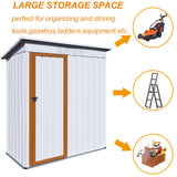 5 X 3 Ft Outdoor Storage Shed, Galvanized Metal Garden Shed With Lockable Doors, Tool Storage Shed For Patio Lawn Backyard