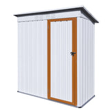 5 X 3 Ft Outdoor Storage Shed, Galvanized Metal Garden Shed With Lockable Doors, Tool Storage Shed For Patio Lawn Backyard