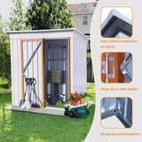 5 X 3 Ft Outdoor Storage Shed, Galvanized Metal Garden Shed With Lockable Doors, Tool Storage Shed For Patio Lawn Backyard