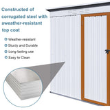 5 X 3 Ft Outdoor Storage Shed, Galvanized Metal Garden Shed With Lockable Doors, Tool Storage Shed For Patio Lawn Backyard