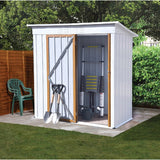 5 X 3 Ft Outdoor Storage Shed, Galvanized Metal Garden Shed With Lockable Doors, Tool Storage Shed For Patio Lawn Backyard