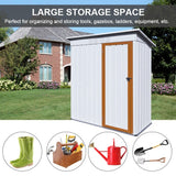 5 X 3 Ft Outdoor Storage Shed, Galvanized Metal Garden Shed With Lockable Doors, Tool Storage Shed For Patio Lawn Backyard