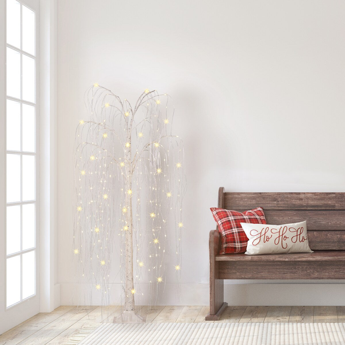 Puleo International 5 ft. Pre-Lit Outdoor Willow Tree
