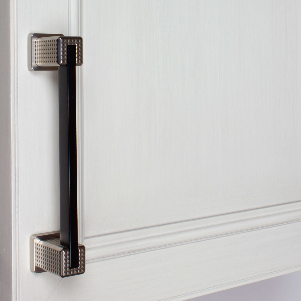 5 in. Center Modern Flat Embossed Matte Black Cabinet Pulls (5-Pack)