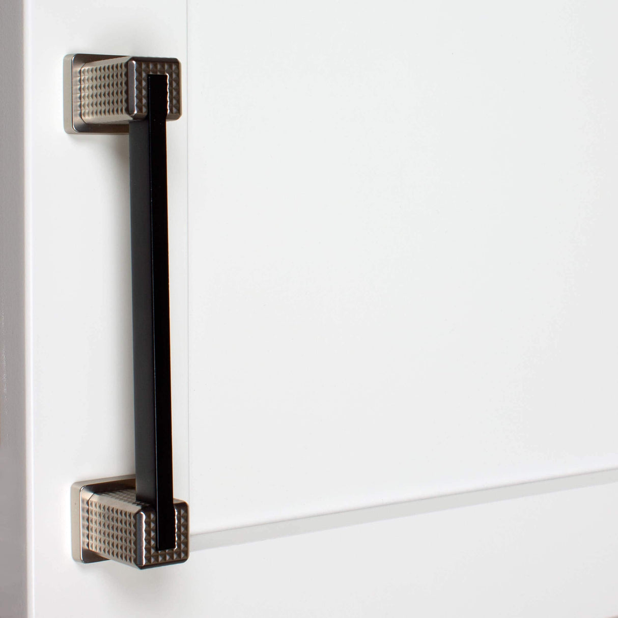 5 in. Center Modern Flat Embossed Matte Black Cabinet Pulls (5-Pack)