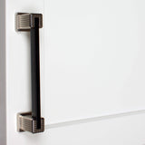 5 in. Center Modern Flat Embossed Matte Black Cabinet Pulls (5-Pack)