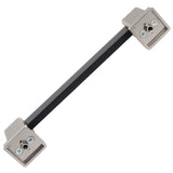 5 in. Center Modern Flat Embossed Matte Black Cabinet Pulls (5-Pack)
