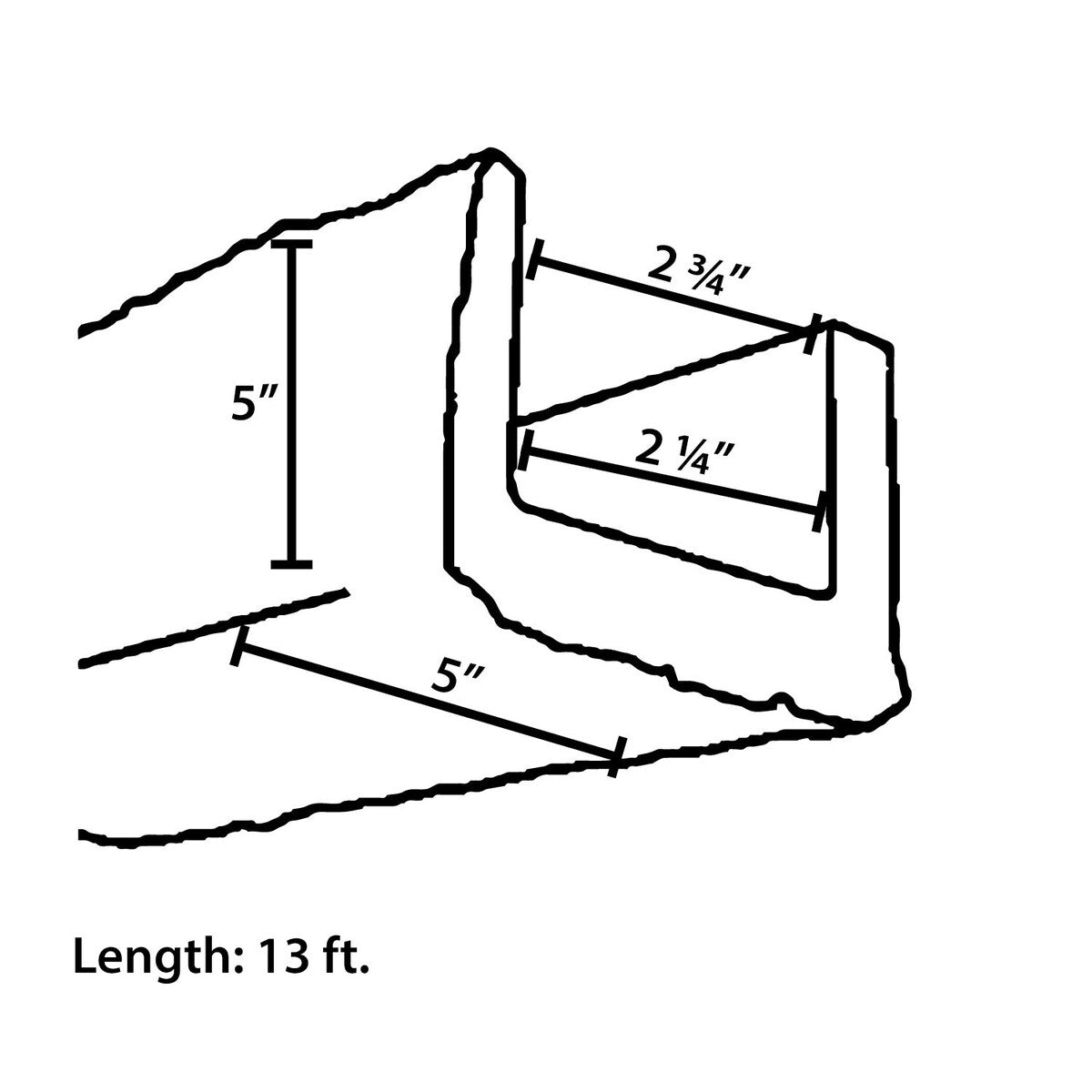 5 in. x 5 in. x 13 ft. Hand Hewn Unfinished Faux Wood Beam