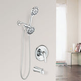 5 inch Wall-Mounted Round Completed Shower System with Handheld Shower and head shower and Tub Faucet