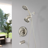 5 inch Wall-Mounted Round Completed Shower System with Handheld Shower and head shower and Tub Faucet