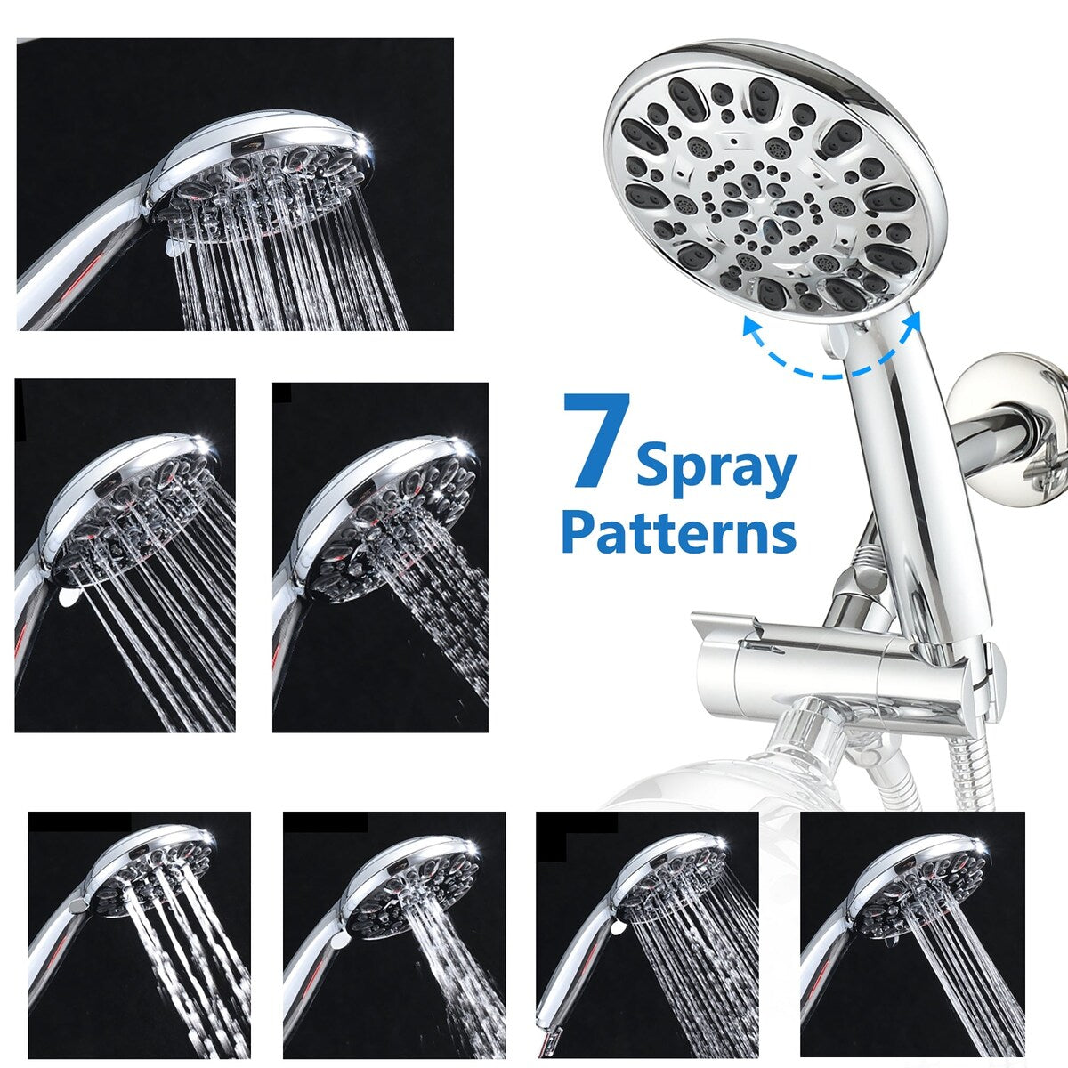 5 inch Wall-Mounted Round Completed Shower System with Handheld Shower and head shower and Tub Faucet
