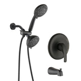5 inch Wall-Mounted Round Completed Shower System with Handheld Shower and head shower and Tub Faucet