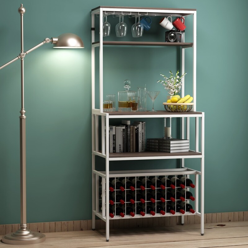 5 level wine rack, kitchen bar rack, separate wine rack with glass holder