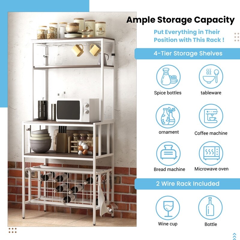5 level wine rack, kitchen bar rack, separate wine rack with glass holder