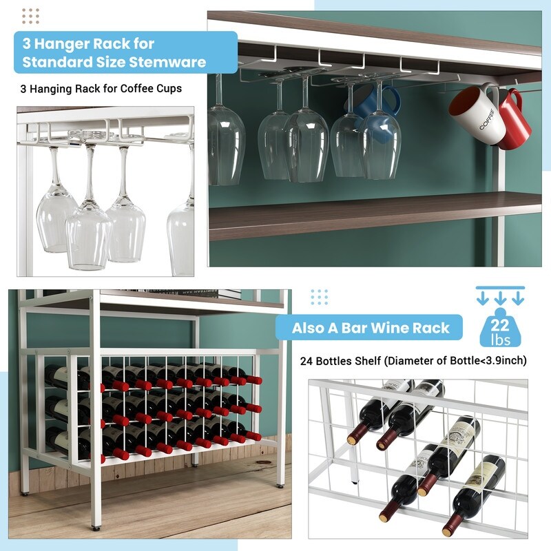 5 level wine rack, kitchen bar rack, separate wine rack with glass holder