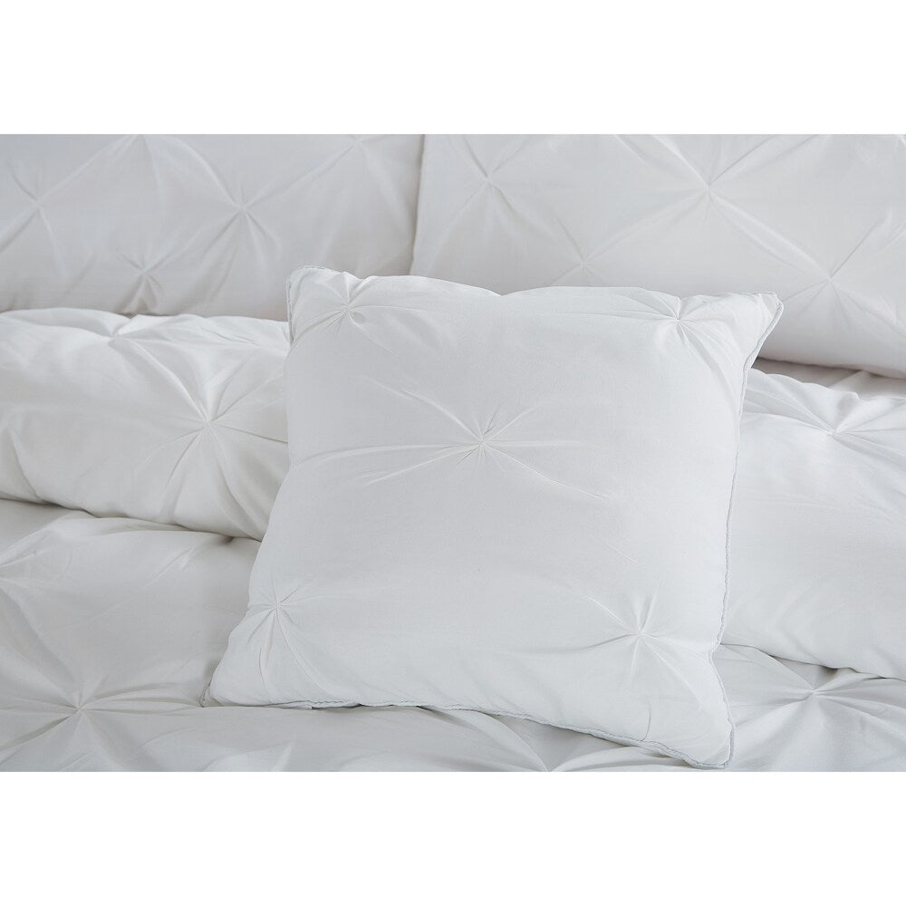 5 piece Pintuck King Comforter set, Ivory