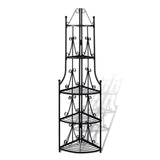 5-tier Wall Corner Plant Rack Black for Outdoor Patio