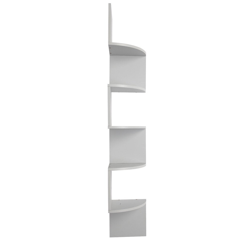 5 tiers Wall Shelf Wooden Mount Rack Home Furniture Gray