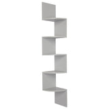 5 tiers Wall Shelf Wooden Mount Rack Home Furniture Gray