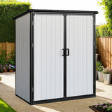5 x 3FT Waterproof Resin Shed for Outdoor Storage, Lockable Doors - 5x3FT