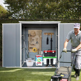 5 x 3FT Waterproof Resin Shed for Outdoor Storage, Lockable Doors - 5x3FT