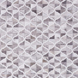 5 x 7 Small Area Rug, Modern Abstract Geometric Patterns in White and Gray - 5 x 7