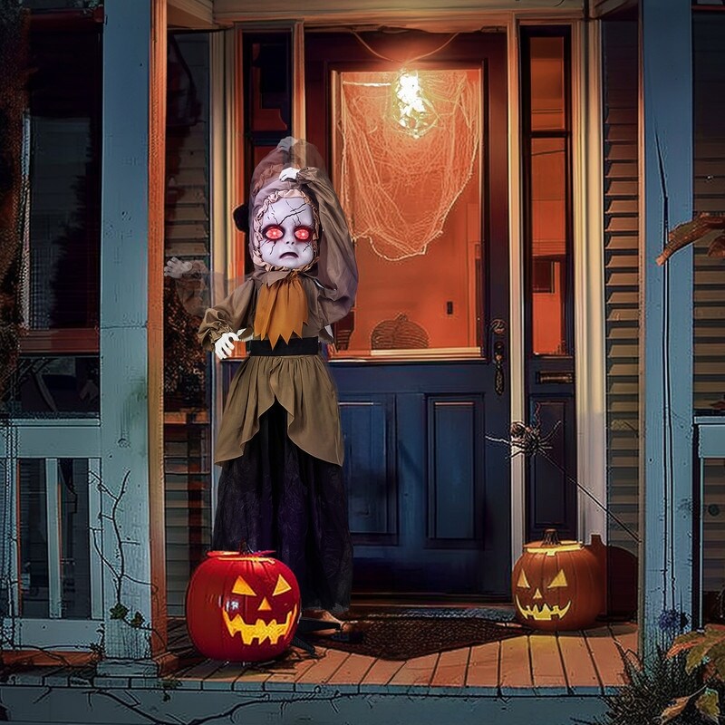 5.3Ft Animatronic Creepy Doll Halloween Decoration