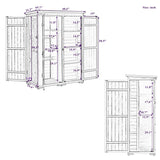5.5ft Hx4.1ft L Outdoor Wood Storage Shed Garden Tool Organizer with Four Lockable Doors and Multiple-tier Shelves