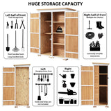 5.5ft Hx4.1ft L Outdoor Wood Storage Shed Garden Tool Organizer with Four Lockable Doors and Multiple-tier Shelves
