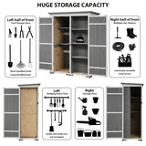 5.5ft Hx4.1ft L Outdoor Wood Storage Shed Garden Tool Organizer with Four Lockable Doors and Multiple-tier Shelves