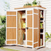 5.5ft Hx4.1ft L Outdoor Wood Storage Shed Garden Tool Organizer with Four Lockable Doors and Multiple-tier Shelves
