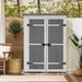 5.5ft Hx4.1ft L Outdoor Wood Storage Shed Garden Tool Organizer with Four Lockable Doors and Multiple-tier Shelves