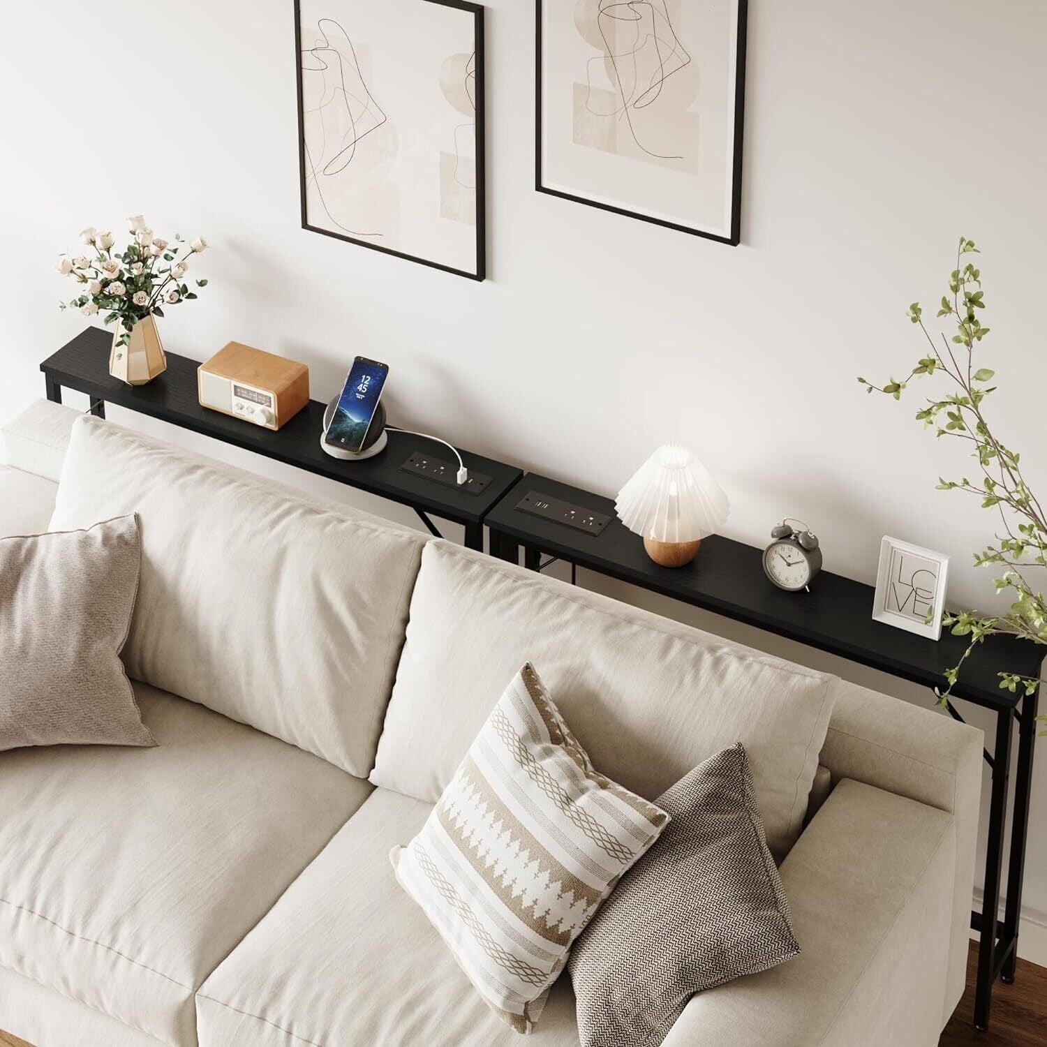 Low profile sofa table sales
