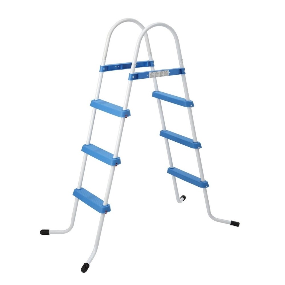 50" Blue and White Three Step Above Ground Swimming Pool Ladder