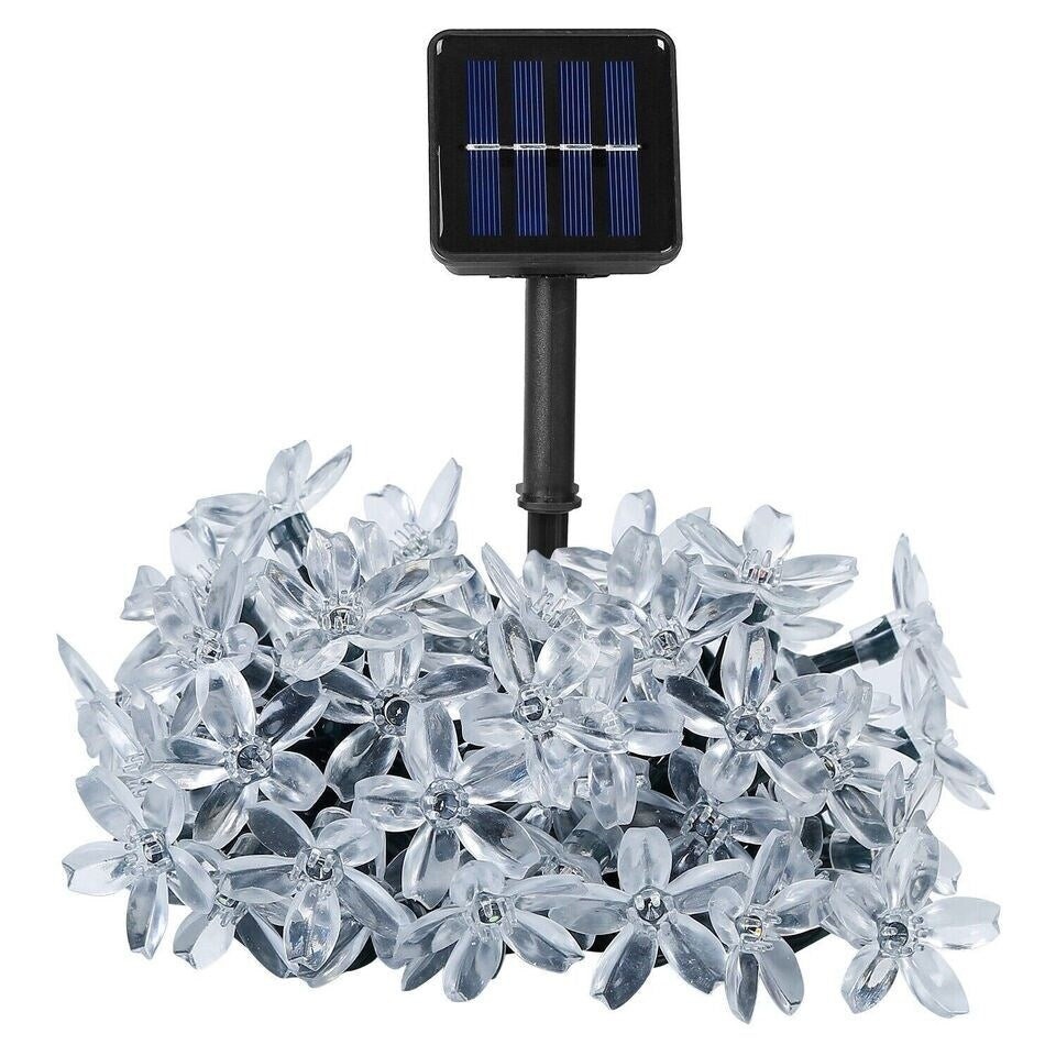 50 LED Solar Flower String Lights Outdoor Patio Decor