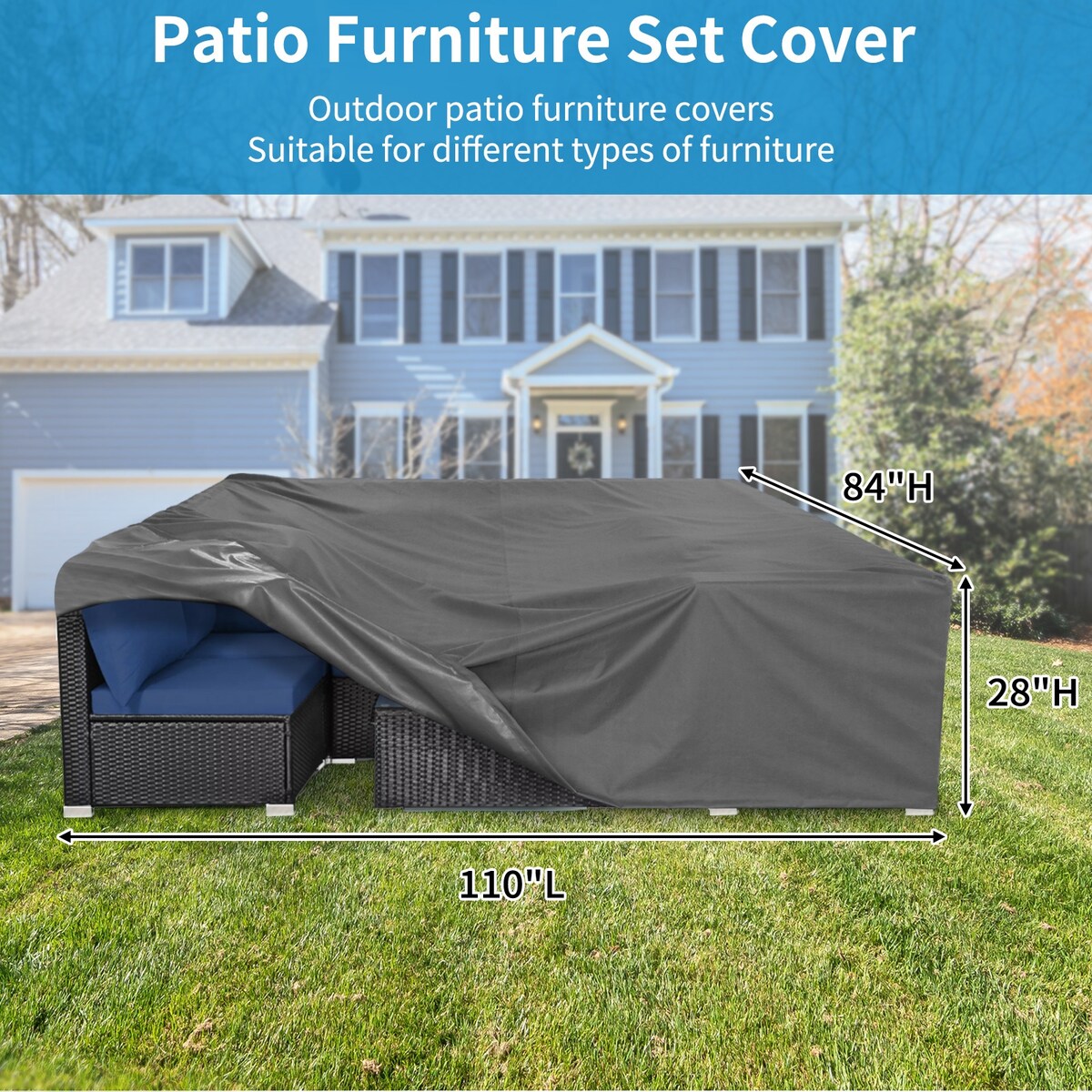 500D Patio Furniture Covers Thickening Outdoor Cover Protective