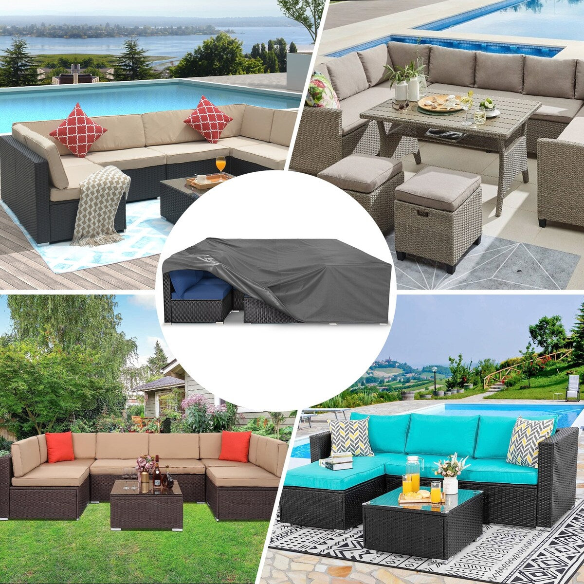 500D Patio Furniture Covers Thickening Outdoor Cover Protective