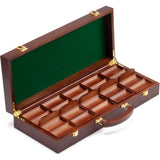 GSE™ 500pcs Casino Deluxe Wooden Poker Chip Case with 5 Wooden Chip Trays