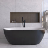 51 in./ 59 in./ 67 in. Acrylic Freestanding Soaking Bathtub with Drain and Adjustable Support Legs