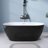 51 in./ 59 in./ 67 in. Acrylic Freestanding Soaking Bathtub with Drain and Adjustable Support Legs