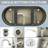 51 in./ 59 in./ 67 in. Acrylic Freestanding Soaking Bathtub with Drain and Adjustable Support Legs